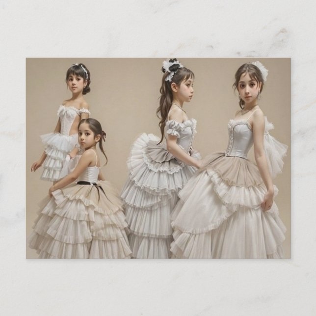 Carte Postale Bailarinas con trajes románticos (Devant)