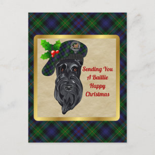 Carte Postale Baillie Clan Badge & Tartan Christmas