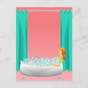 Carte Postale Bain à bulles