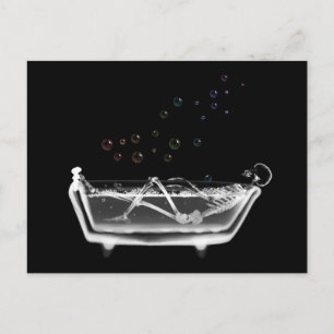 Carte Postale Bain à remous X-Ray Skeleton - Rainbow Bubbles