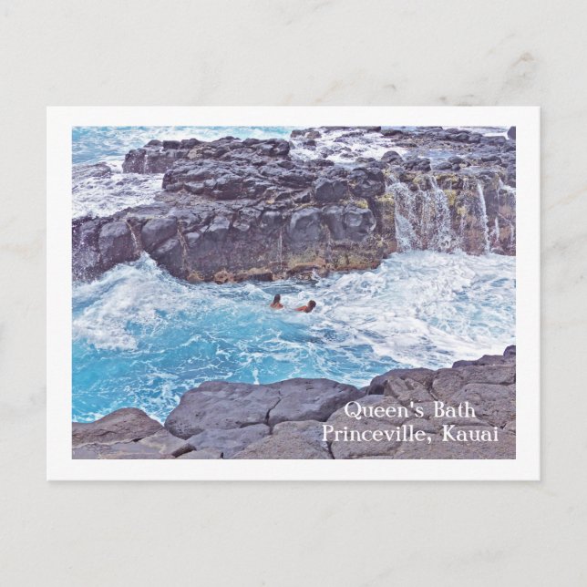 CARTE POSTALE, BAIN DE LA REINE/PRINCEVILLE, KAUAI (Devant)