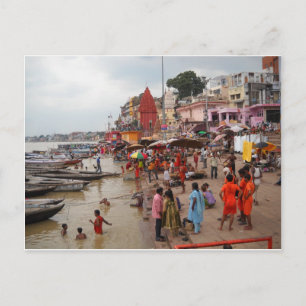 Carte Postale Bain Du Soir À Varanasi