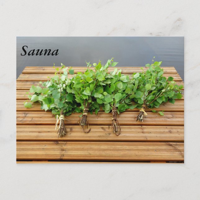 Carte Postale Bain finlandais traditionnel whisky sur une jetée (Devant)