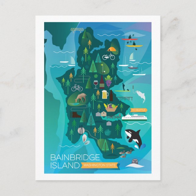 Carte Postale Bainbridge Island, Washington Postcard (Devant)