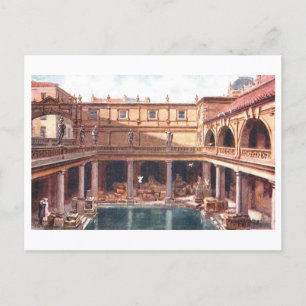 Carte Postale Bains Romains Anciens, Bath, Angleterre
