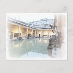 Carte Postale Bains Romains, Bain
