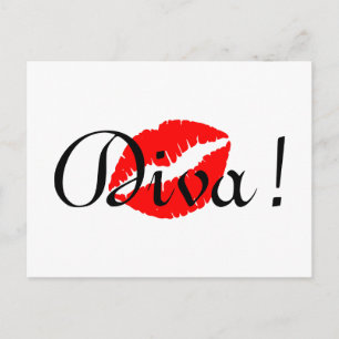 Carte Postale Baiser de diva rouge