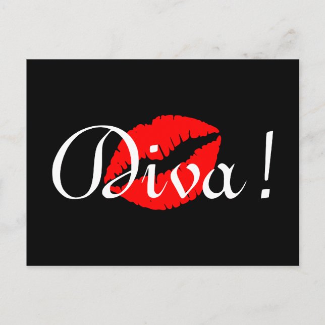 Carte Postale Baiser de diva rouge (Devant)
