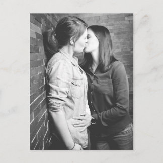 Carte Postale Baiser de fille Photo noir et blanc