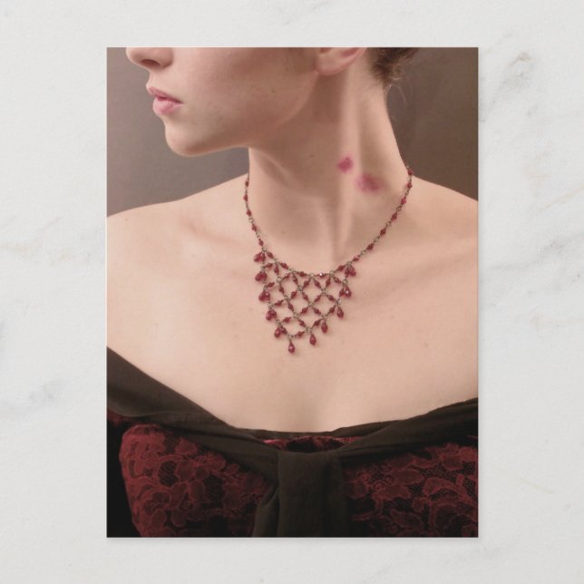 Carte Postale "Baiser de Vampire" - marques de morsure sur le co (Devant)