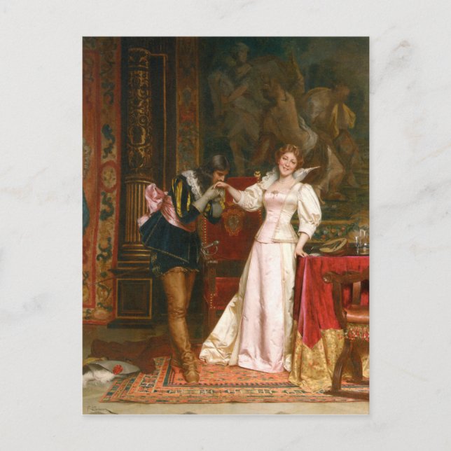 Carte Postale Baiser du cavalier - Motif vintage (Devant)
