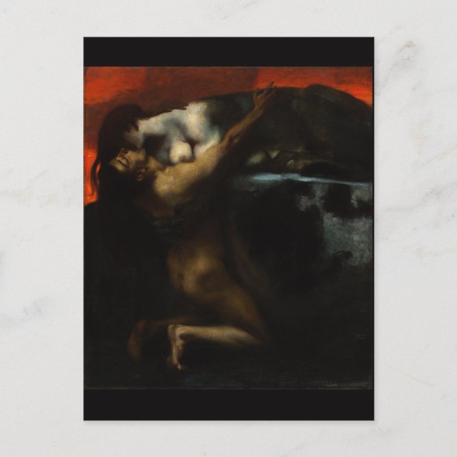Carte Postale Baiser du Sphinx par Franz von Stuck (Devant)