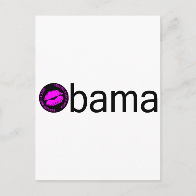 Carte Postale Baiser Obama-Noir) (Devant)
