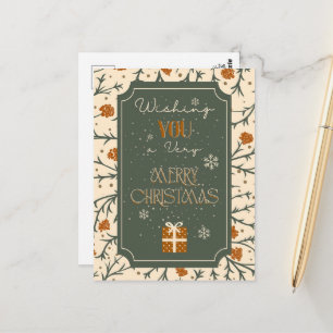 Carte Postale Baisers d'Evergreen sous le gui de Noël