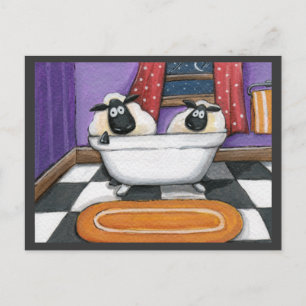 Carte Postale Baisse du mouton   Moutons dans un bain Illustrati