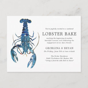 Carte Postale Bake de homard bleu océan
