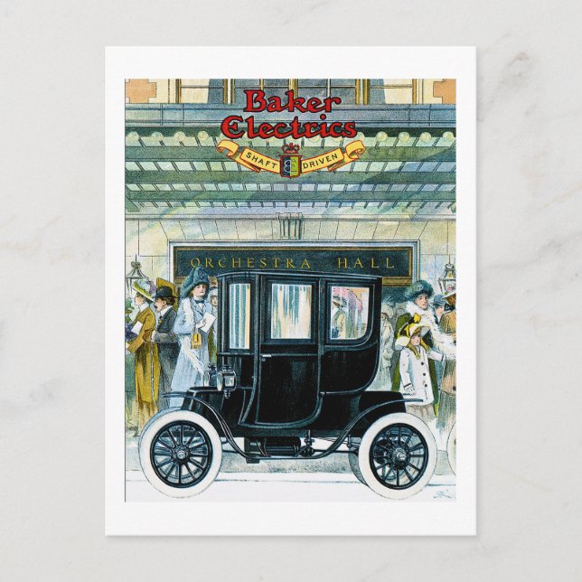 Carte Postale Baker Electric Cars - Annonce Vintage (Devant)