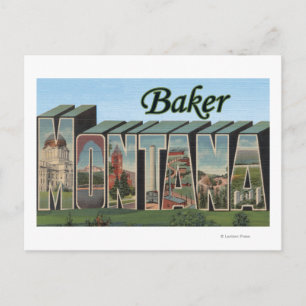 Carte Postale Baker, MontanaGrandes lettres ScènesBaker, MT