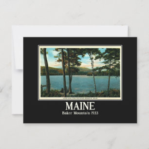 Carte Postale Baker Mountain Maine, 1933 Inspiré Vintage