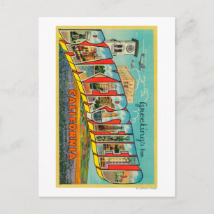 Carte Postale Bakersfield, Californie - Scènes de grandes lettre