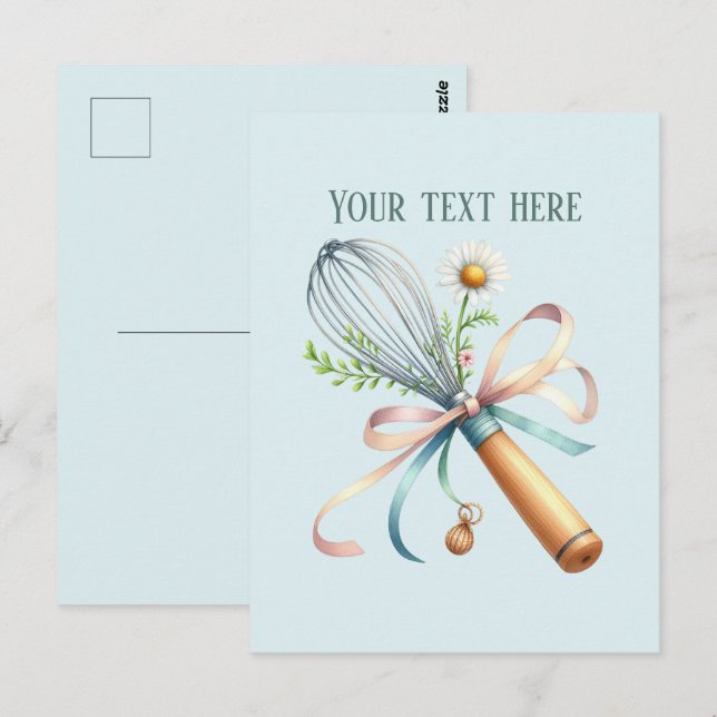 Carte Postale bakery add message business name whisk (Devant / Derrière)