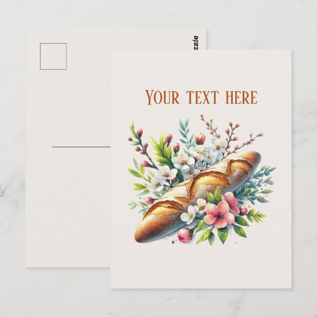 Carte Postale Bakery bread add message business name  (Devant / Derrière)