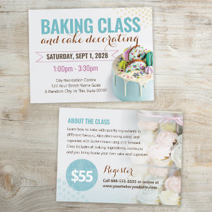 Carte Postale Baking Cake Deco Class Event Flyer
