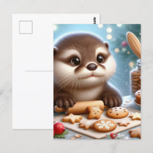 Carte Postale Baking de Noël de Otter