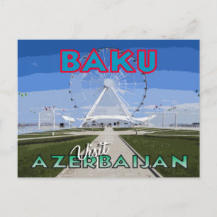 Carte Postale Bakou, Visit Azerbaijan Postcard