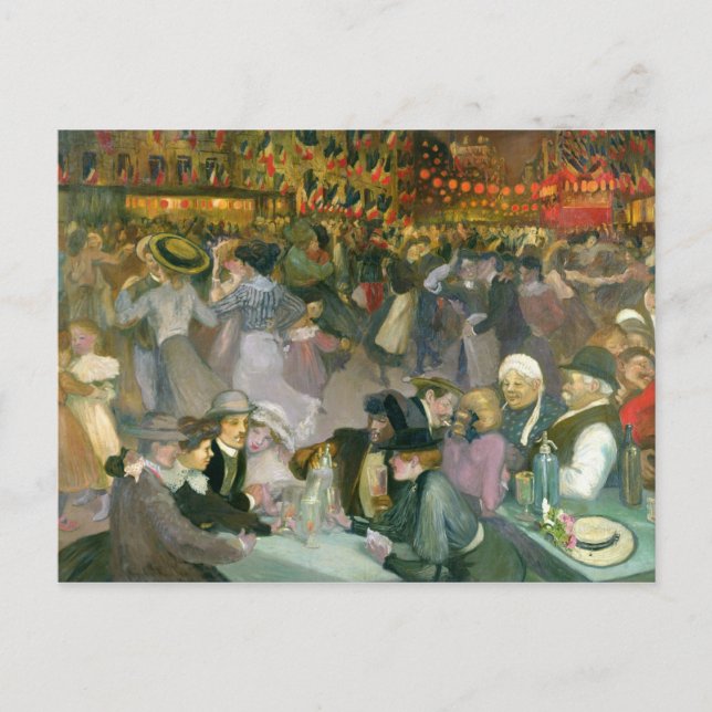 Carte Postale Bal le 14 juillet (Devant)