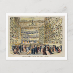 Carte Postale Bal masqué au théâtre Fenice, Venise, 19e