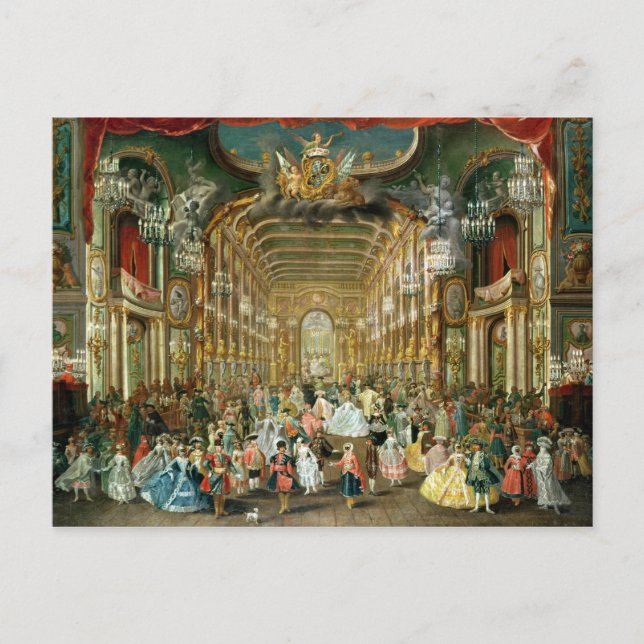 Carte Postale Bal masqué dans le Hoftheater, Bonn, 1754 (Devant)