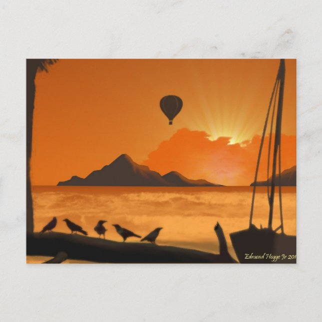 Carte Postale Balade au coucher du soleil (Devant)