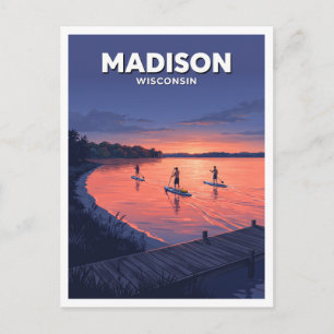 Carte Postale Balade en paddleboard au coucher du soleil sur le