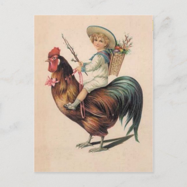 Carte Postale Balade vintage pour coq (Devant)