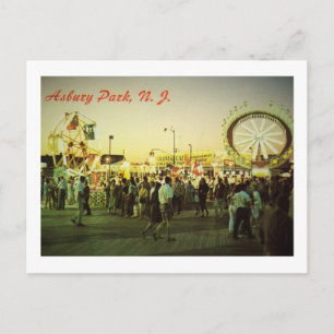 Carte Postale Balades à Night, Asbury Park, New Jersey Vintage