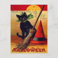 Balai de Chat Noir Chapeau de Sorcière Pleine Lune
