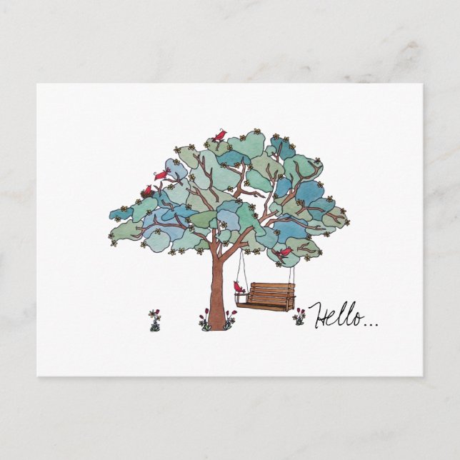 Carte Postale Balançoire d'arbre (Devant)