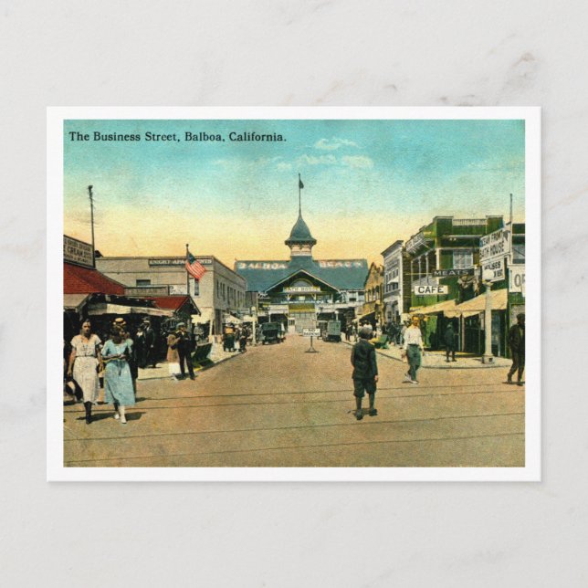 Carte Postale Balboa, Newport Beach CA, années 1910 (Devant)