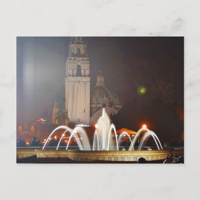 Carte Postale Balboa Parcs Tours Fontaines Nuit (Devant)