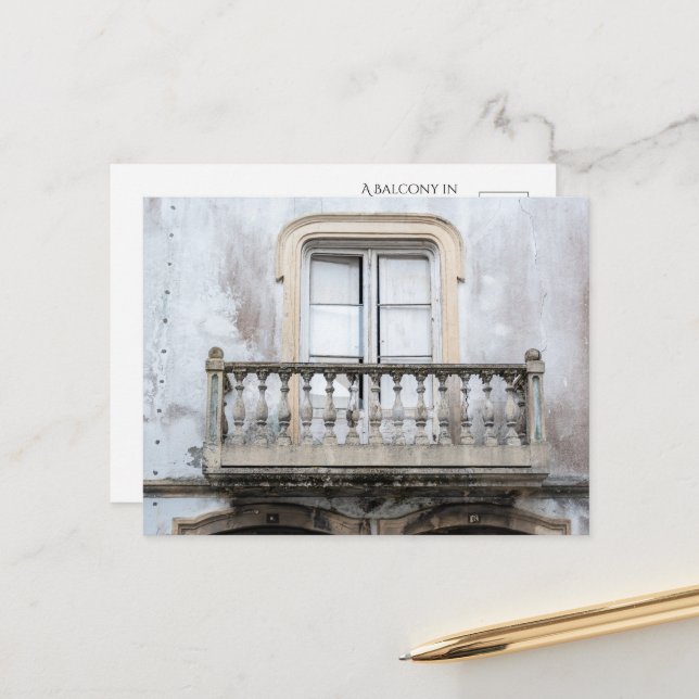 Carte Postale Balcon Charmant au Portugal  (Devant/Arrière en situation)