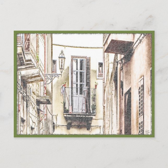 Carte postale Balcon Italien (Devant)