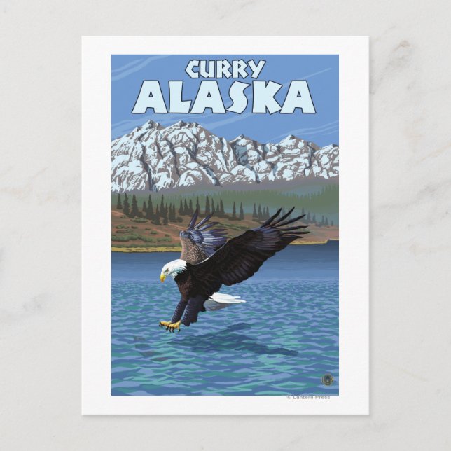 Carte Postale Bald Eagle Diving - Curry, Alaska (Devant)