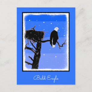 Carte Postale Bald Eagle en hiver - Art original de la faune