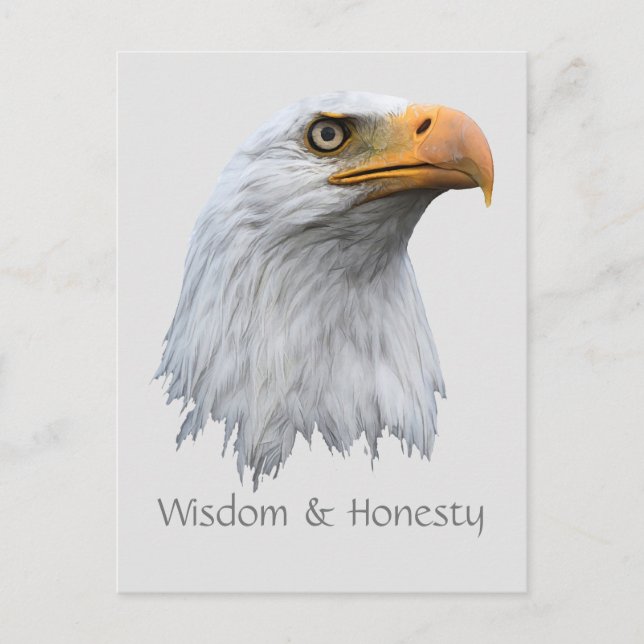 Carte Postale Bald Eagle Sagesse & Honnêteté personnalisable (Devant)