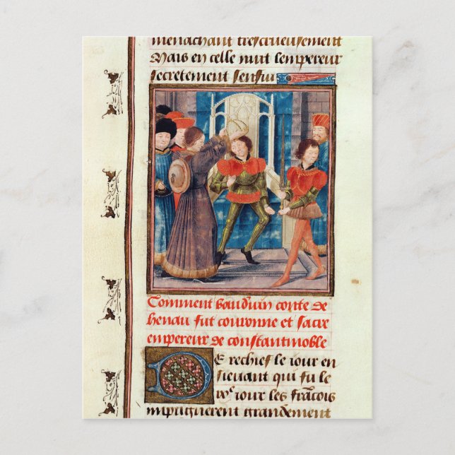 Carte Postale Baldwin I Sixième comte du Hainaut couronné (Devant)