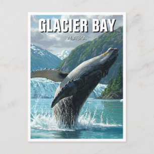 Carte Postale Baleine à bosse de la baie Glacier Balayage Alaska