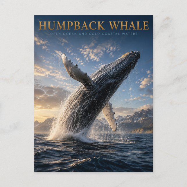 Carte Postale Baleine à bosse Océan ouvert ANIMALS (Devant)