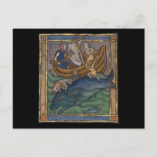 Carte Postale Baleine bestiaire médiévale c. 1270 (Devant)