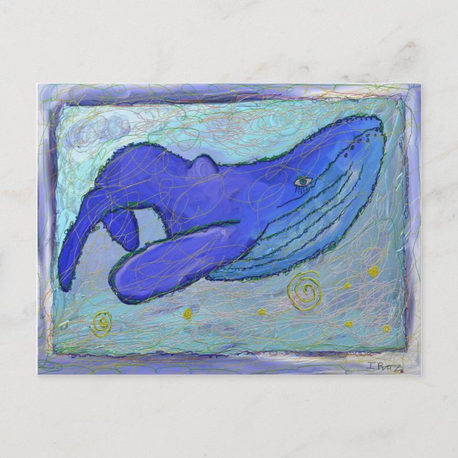 Carte Postale Baleine bleue (Devant)
